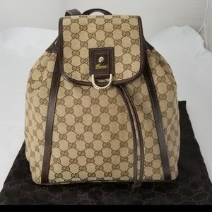 Gucci Backpack Purse Monogram canvas leather